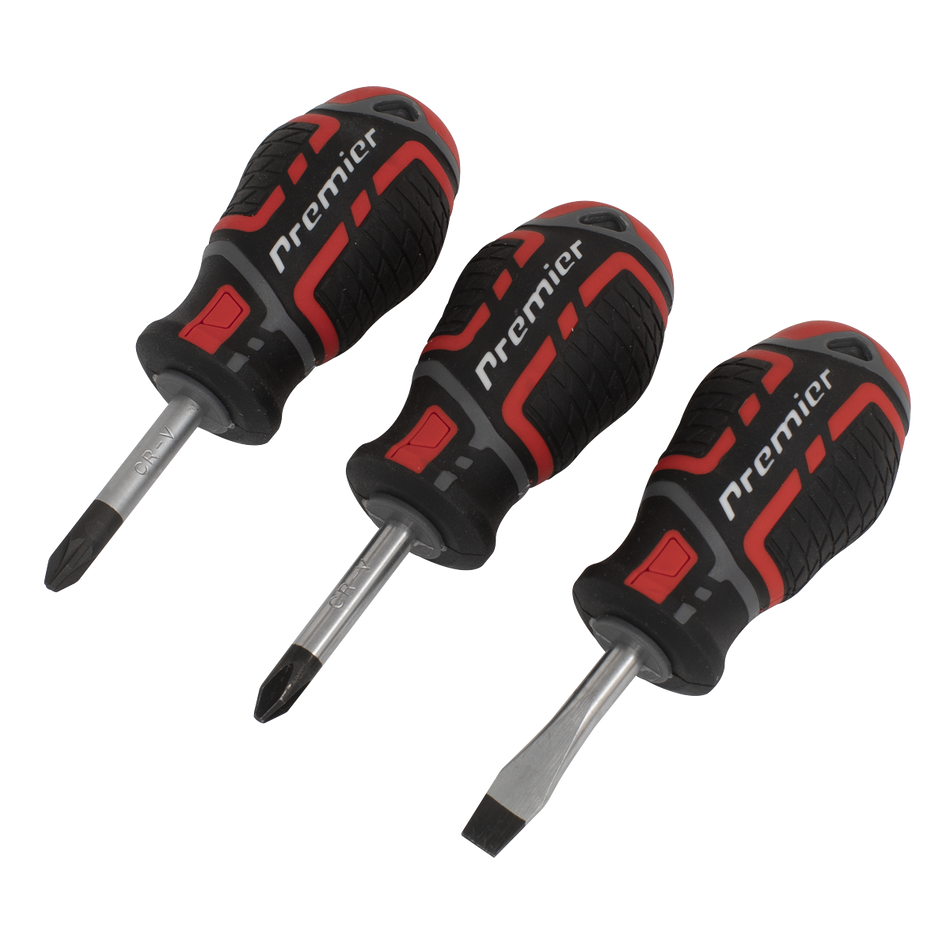 Sealey AK4328 3pc GripMAX‚àö√á¬¨√Ü Stubby Screwdriver Set