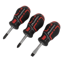 Sealey AK4328 3pc GripMAX√Ç¬Æ Stubby Screwdriver Set