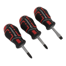 Sealey AK4328 3pc GripMAX√Ç¬Æ Stubby Screwdriver Set