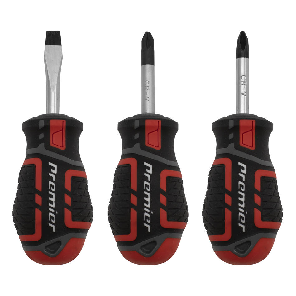 Sealey AK4328 3pc GripMAX‚àö√á¬¨√Ü Stubby Screwdriver Set