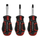Sealey AK4328 3pc GripMAX√Ç¬Æ Stubby Screwdriver Set