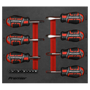 Sealey AK4371 Stubby Screwdriver Set 17pc GripMAX