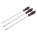 Sealey AK4372 GripMAX Screwdriver Set Extra-Long 3pc