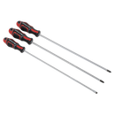 Sealey AK4372 GripMAX Screwdriver Set Extra-Long 3pc