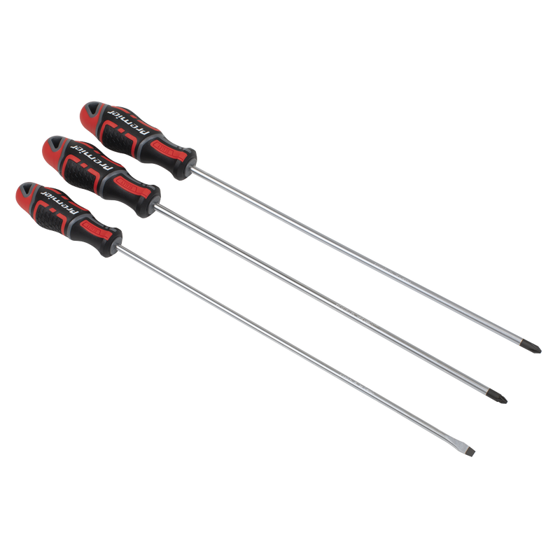 Sealey AK4372 GripMAX Screwdriver Set Extra-Long 3pc