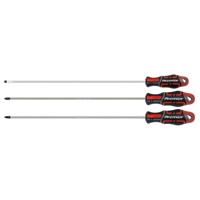Sealey AK4372 GripMAX Screwdriver Set Extra-Long 3pc