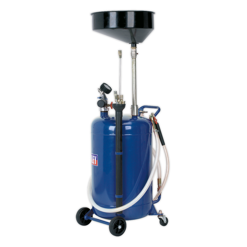Sealey AK459DX 90L Air Discharge Mobile Oil Drainer with Probes
