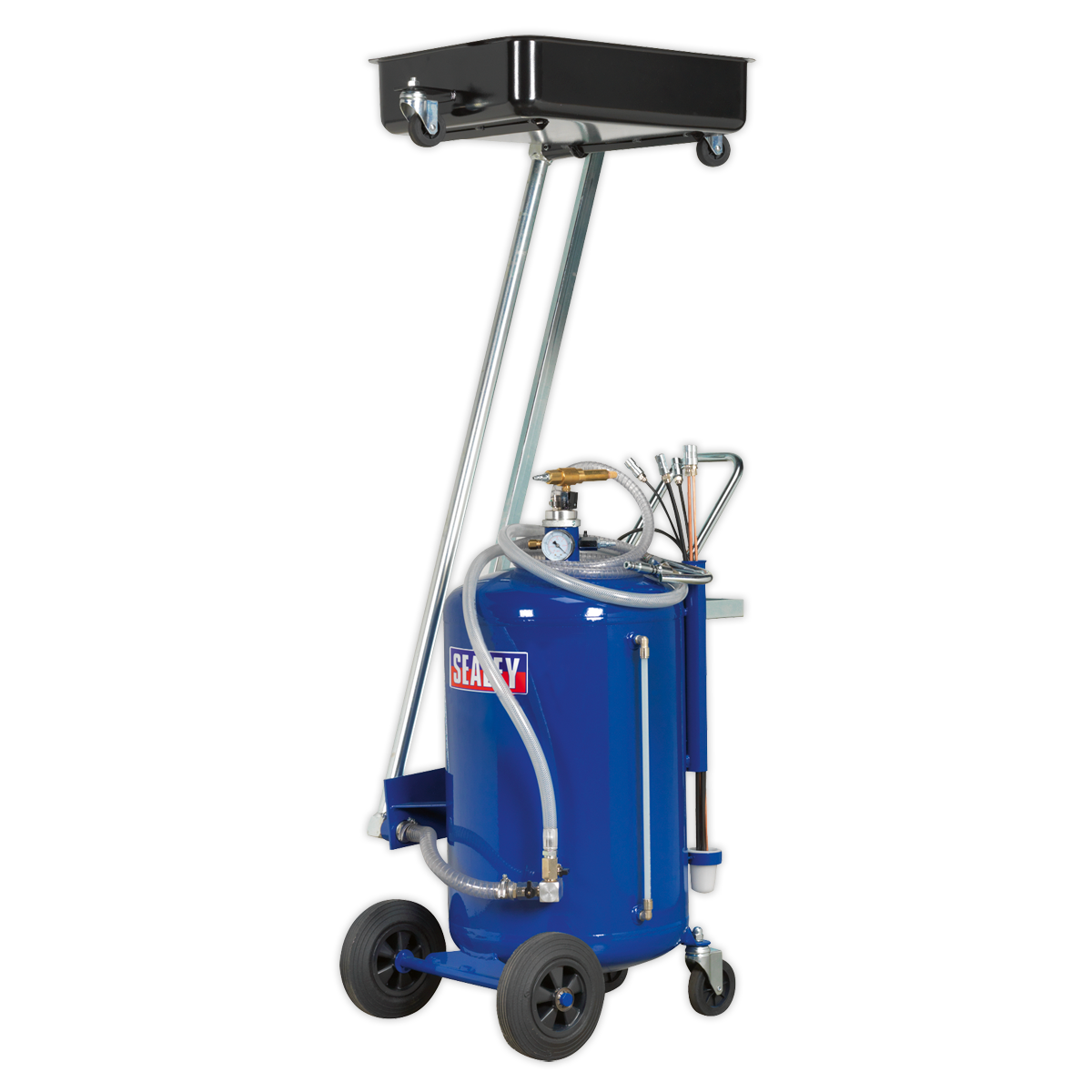 Sealey AK462DX 80L Cantilever Air Discharge Mobile Oil Drainer with Probes