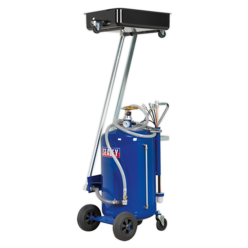 Sealey AK462DX 80L Cantilever Air Discharge Mobile Oil Drainer with Probes