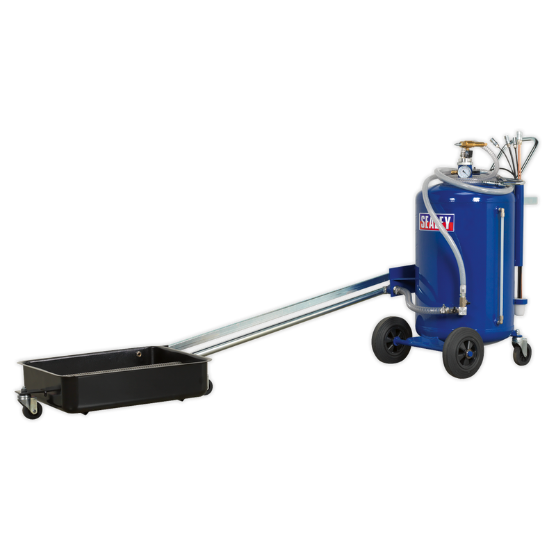 Sealey AK462DX 80L Cantilever Air Discharge Mobile Oil Drainer with Probes