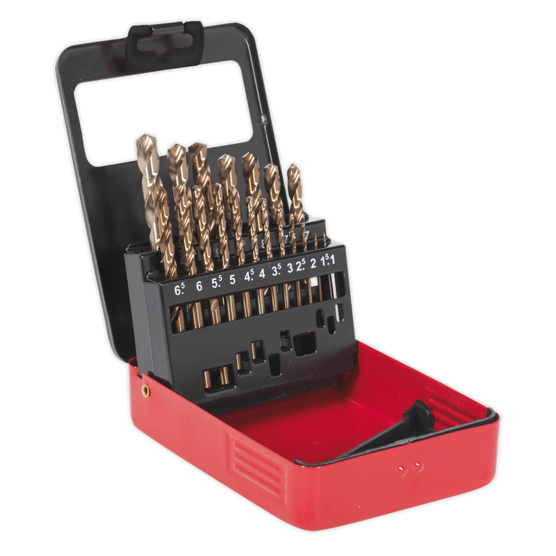 Sealey AK4701 19pc HSS Cobalt Fully Ground Drill Bit Set