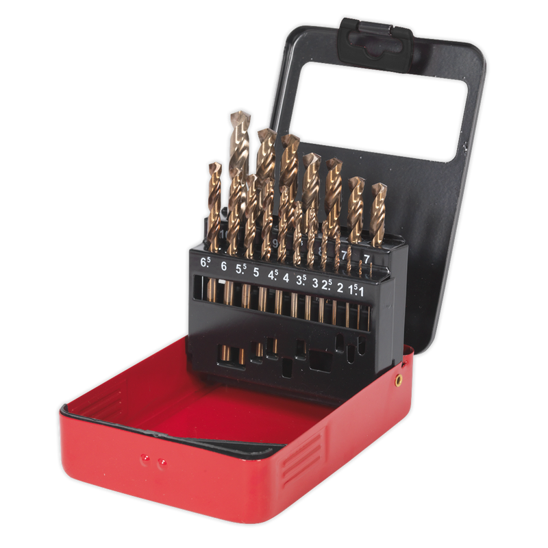 Sealey AK4701 19pc HSS Cobalt Fully Ground Drill Bit Set