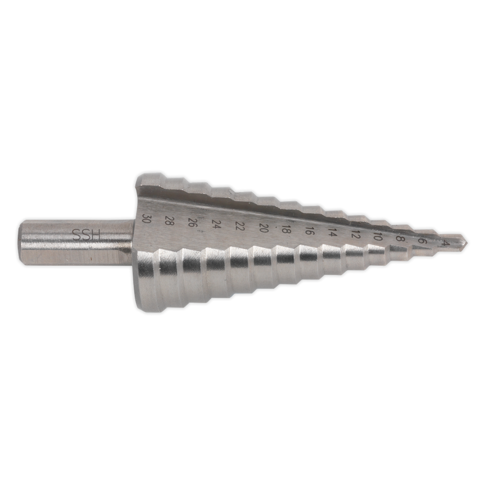 Sealey AK4732 4-30mm Double Flute HSS M2 Step Drill Bit