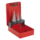 Sealey AK4733 3pc Double Flute HSS M2 Step Drill Bit Set