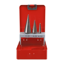 Sealey AK4733 3pc Double Flute HSS M2 Step Drill Bit Set