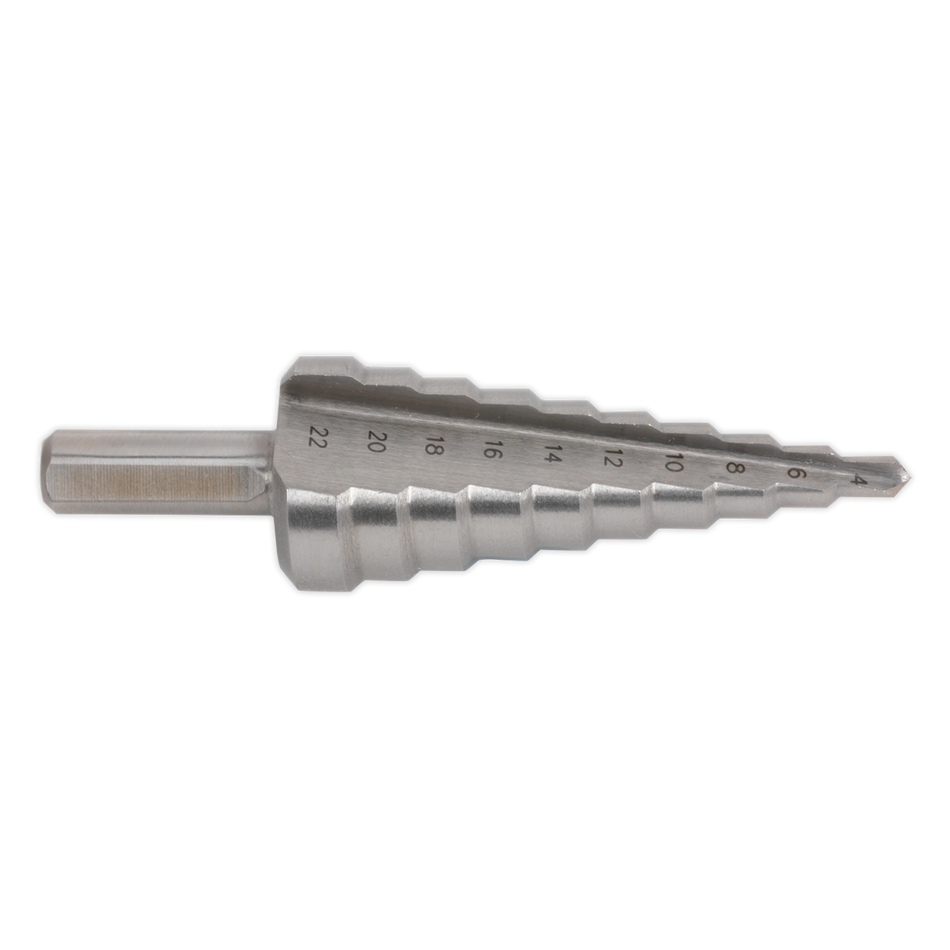 Sealey AK4744 4-22mm Double Flute HSS 4341 Step Drill Bit