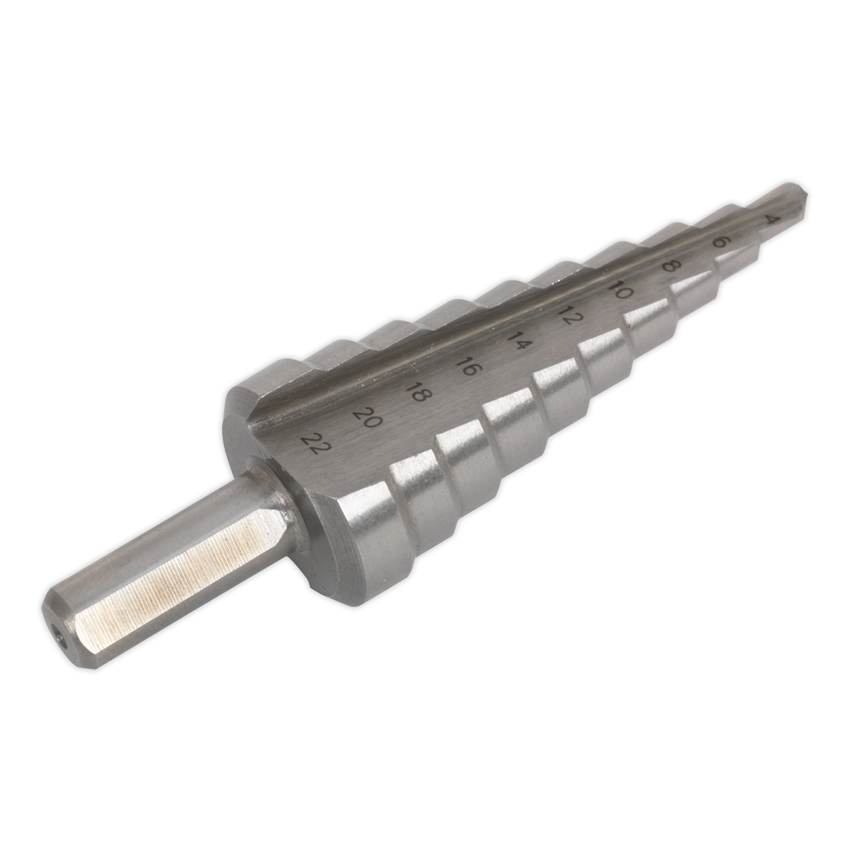 Sealey AK4744 4-22mm Double Flute HSS 4341 Step Drill Bit