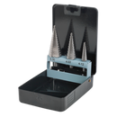 Sealey AK4746 3pc Double Flute HSS 4341 Step Drill Bit Set