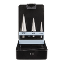 Sealey AK4746 3pc Double Flute HSS 4341 Step Drill Bit Set