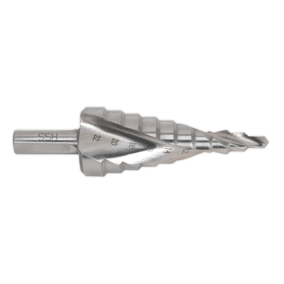 Sealey AK4747 4-22mm Double Spiral HSS 4341 Step Drill Bit