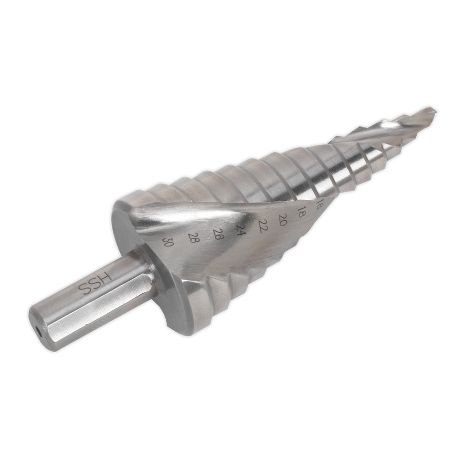 Sealey AK4748 4-30mm Double Spiral HSS 4341 Step Drill Bit