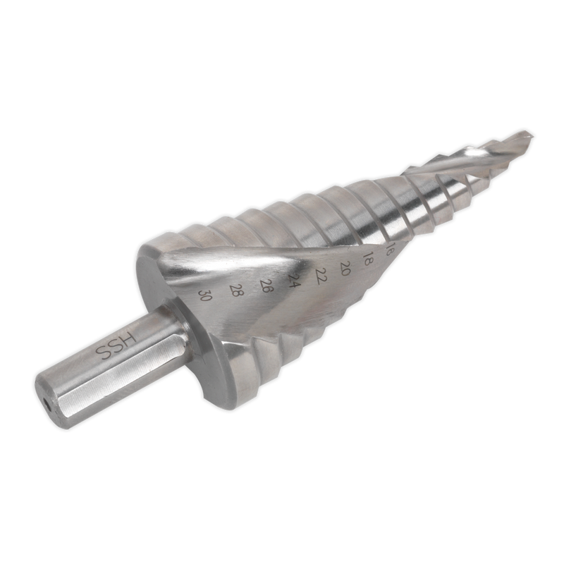 Sealey AK4748 4-30mm Double Spiral HSS 4341 Step Drill Bit