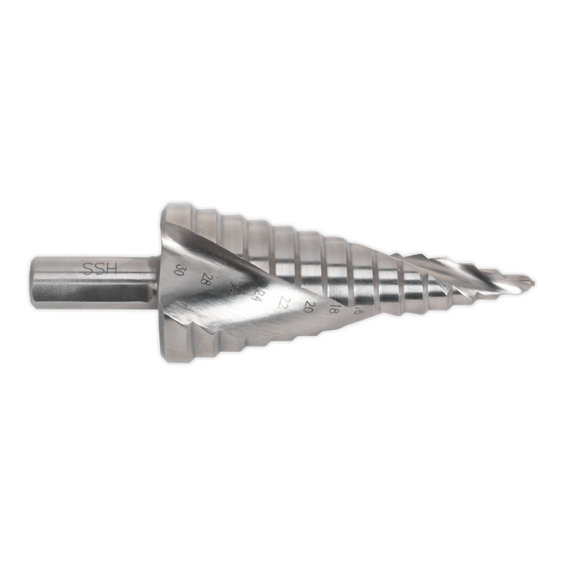 Sealey AK4748 4-30mm Double Spiral HSS 4341 Step Drill Bit