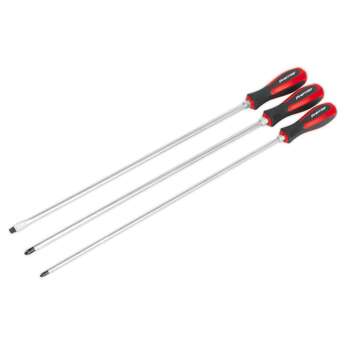 Sealey AK4935 3pc 450mm Extra-Long Hammer-Thru Screwdriver Set