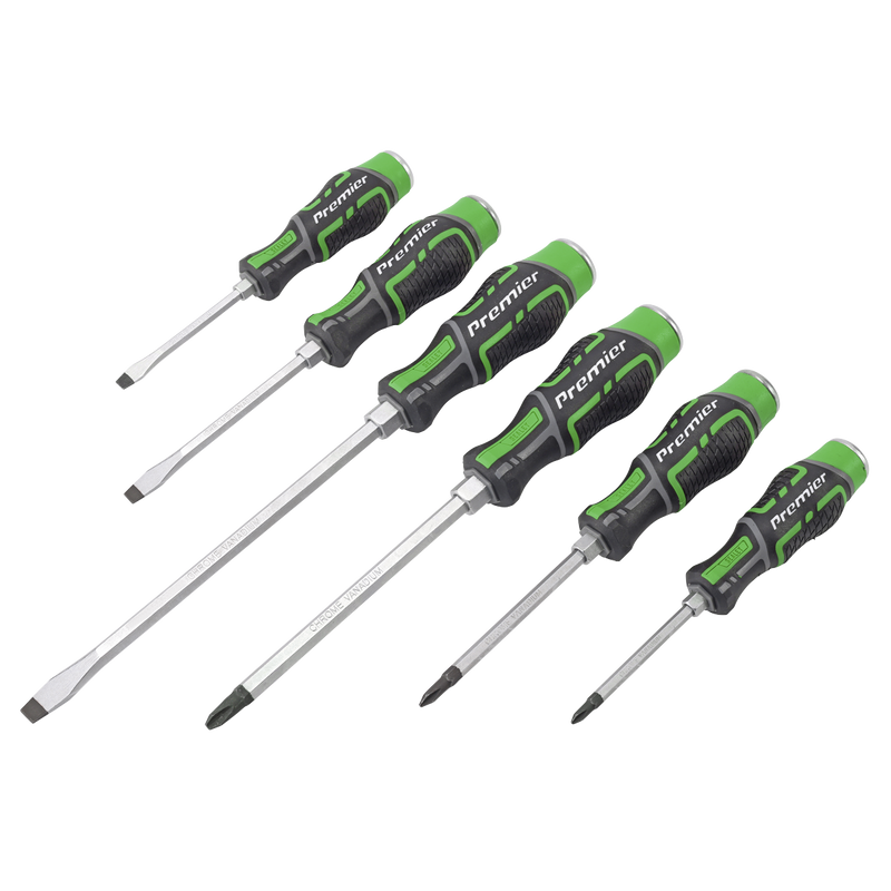 Sealey AK4940HV Hammer-Thru Screwdriver Set Hi-Vis Green 6pc