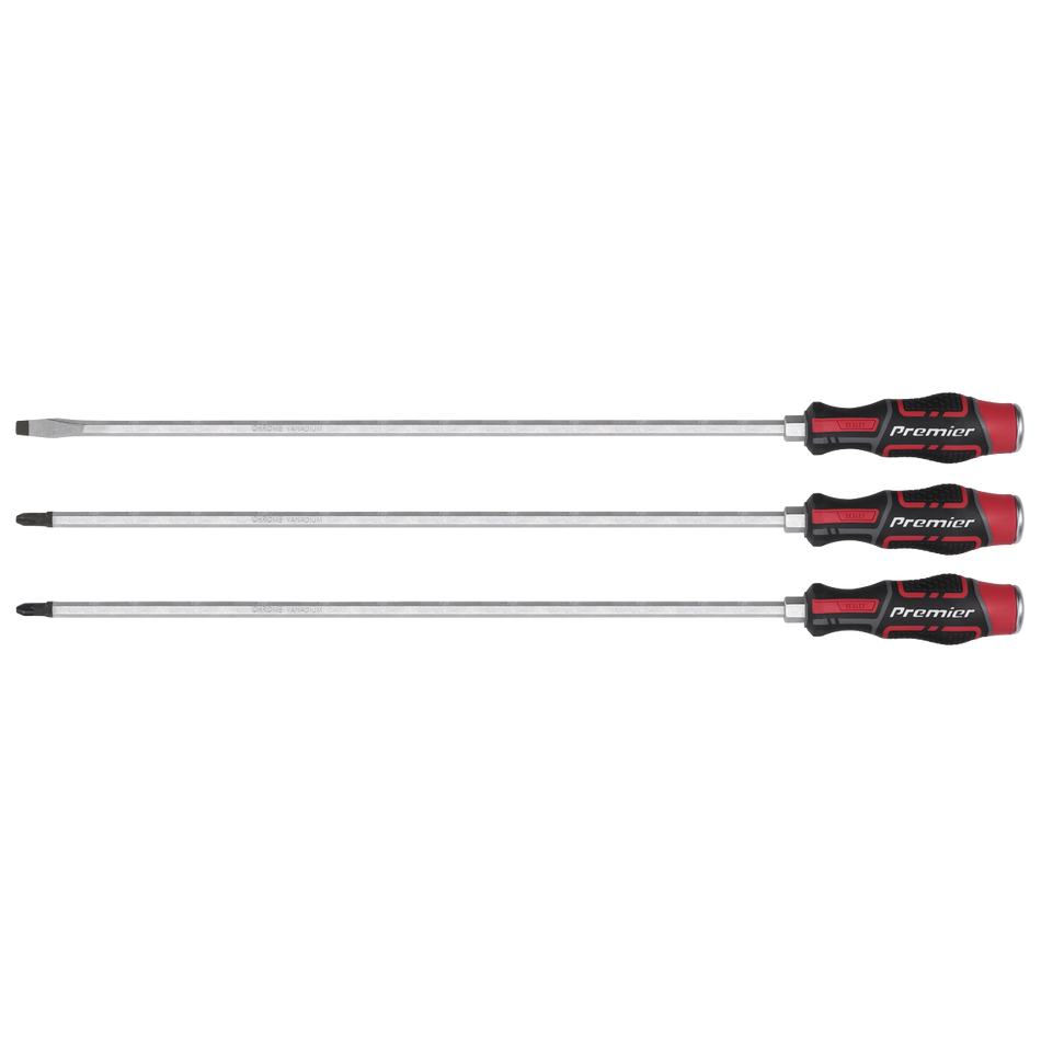 Sealey AK4942 Screwdriver Set 3pc Hammer-Thru 450mm