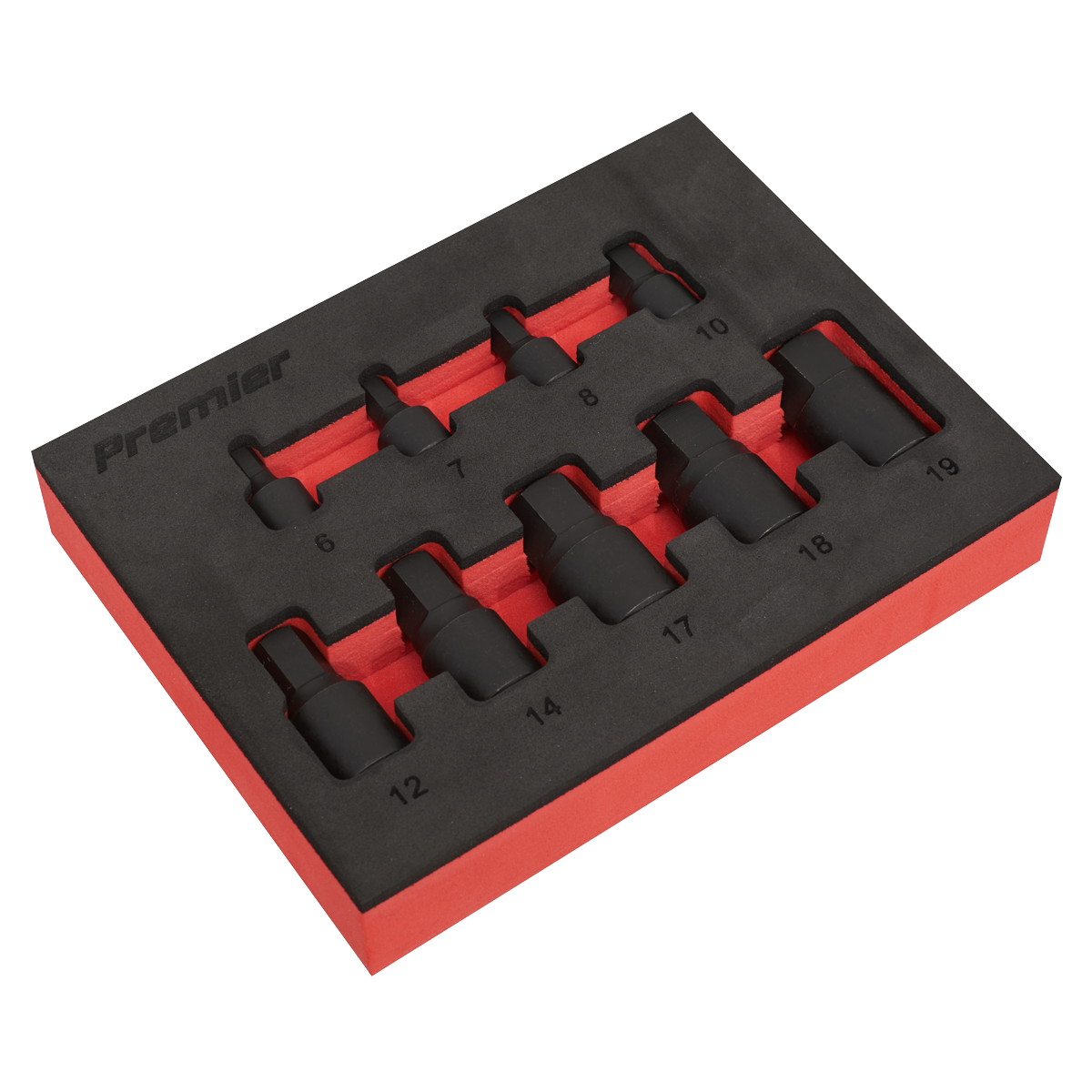 Sealey AK5525 9pc 1/4" & 3/8"Sq Drive Low Profile Hex Impact Socket Bit Set