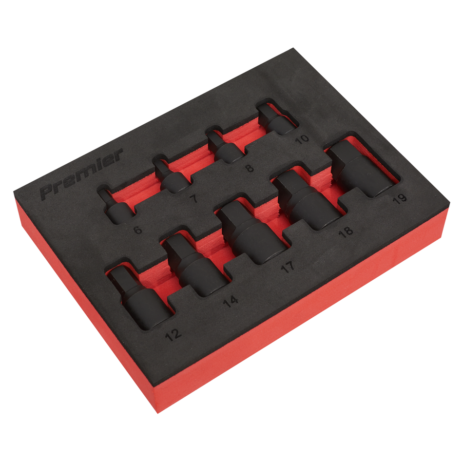 Sealey AK5525 9pc 1/4" & 3/8"Sq Drive Low Profile Hex Impact Socket Bit Set