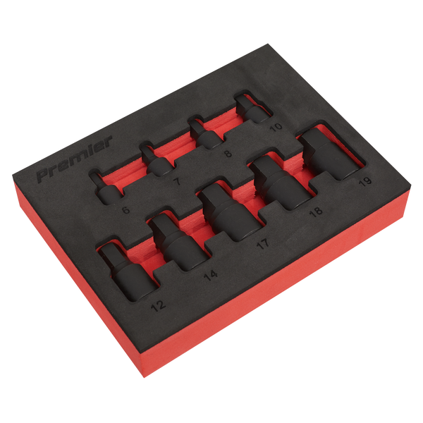 Sealey AK5525 9pc 1/4" & 3/8"Sq Drive Low Profile Hex Impact Socket Bit Set