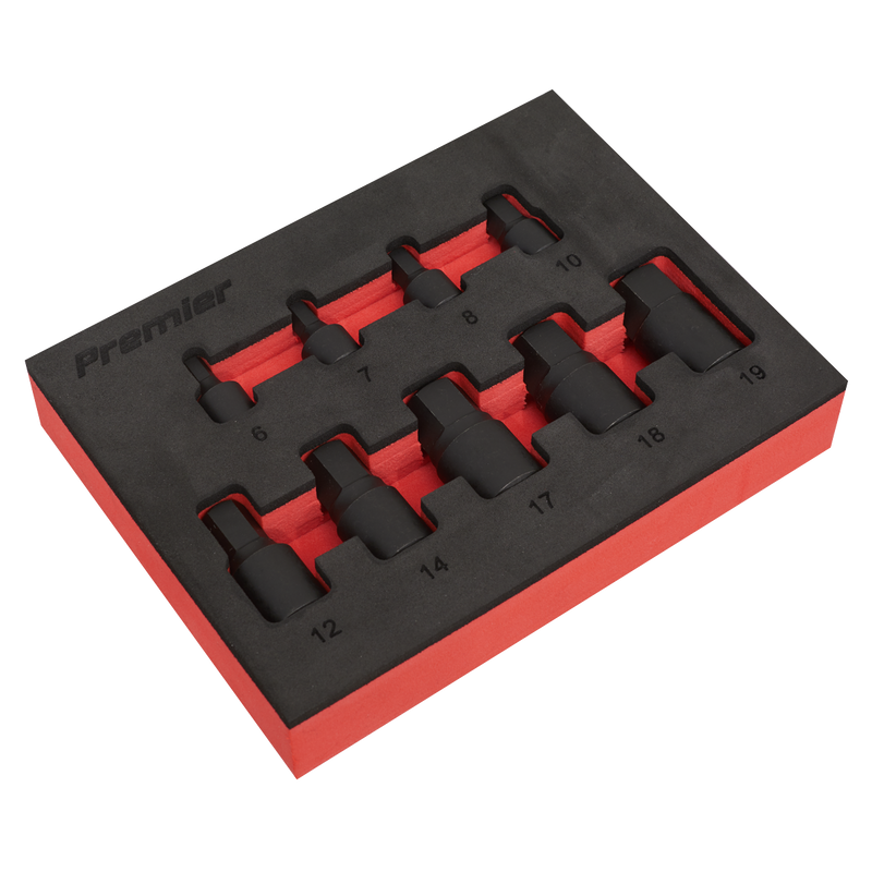 Sealey AK5525 9pc 1/4" & 3/8"Sq Drive Low Profile Hex Impact Socket Bit Set