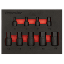 Sealey AK5525 9pc 1/4" & 3/8"Sq Drive Low Profile Hex Impact Socket Bit Set