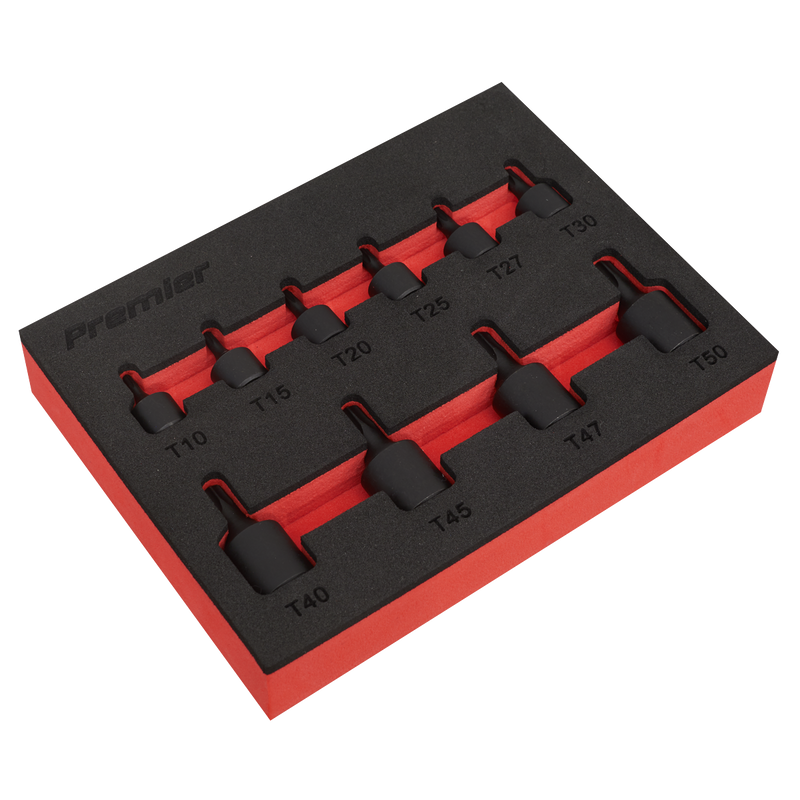 Sealey AK5526 10pc 1/4" & 3/8"Sq Drive Low Profile Impact TRX-Star* Socket Bit Set