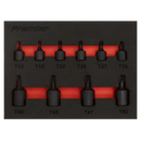 Sealey AK5526 10pc 1/4" & 3/8"Sq Drive Low Profile Impact TRX-Star* Socket Bit Set