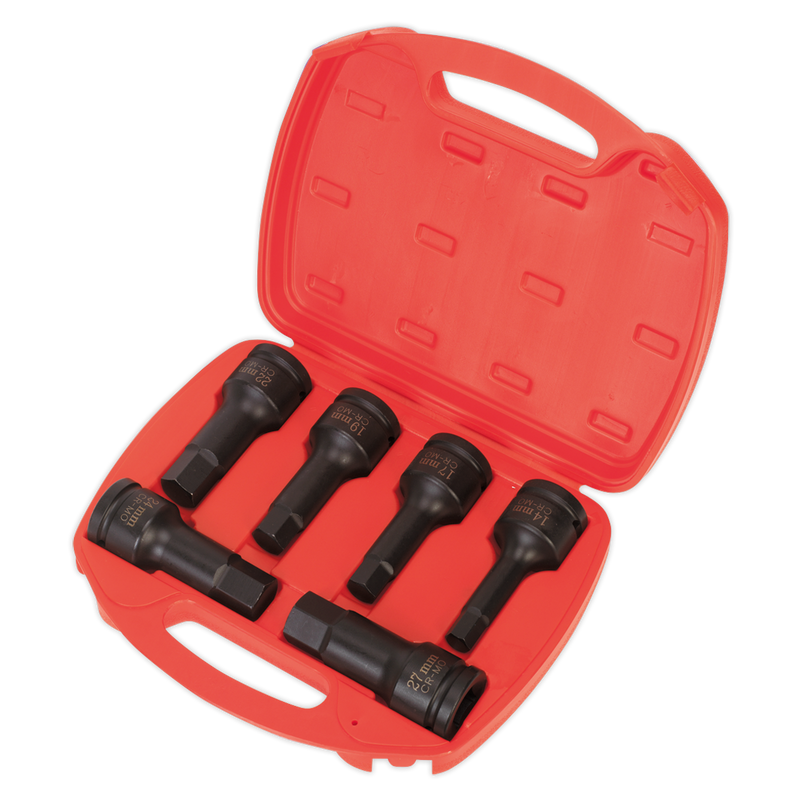 Sealey AK5586 6pc 3/4"Sq Drive Impact Hex Socket Bit Set