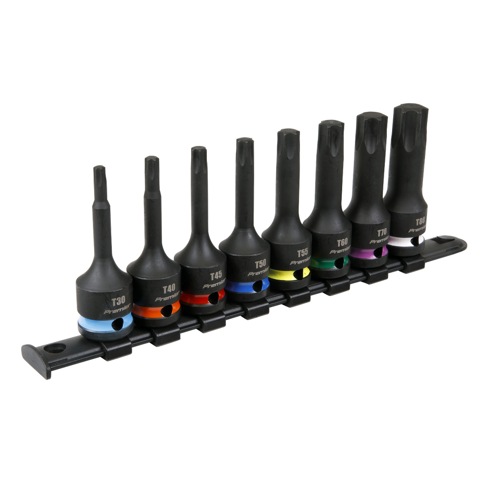 Sealey AK56002 TRX-Star* Impact Socket Bit Set 8pc 1/2"Sq Drive