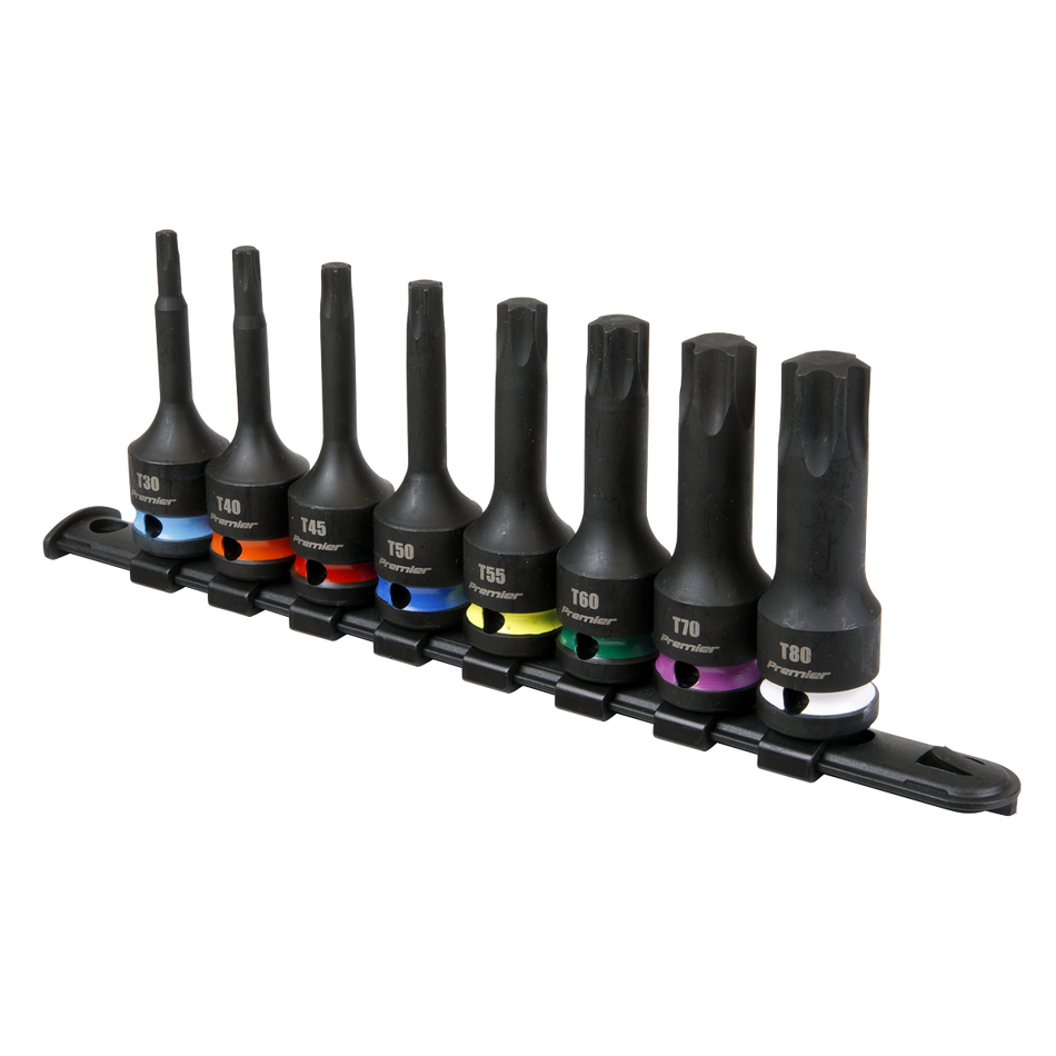 Sealey AK56002 TRX-Star* Impact Socket Bit Set 8pc 1/2"Sq Drive