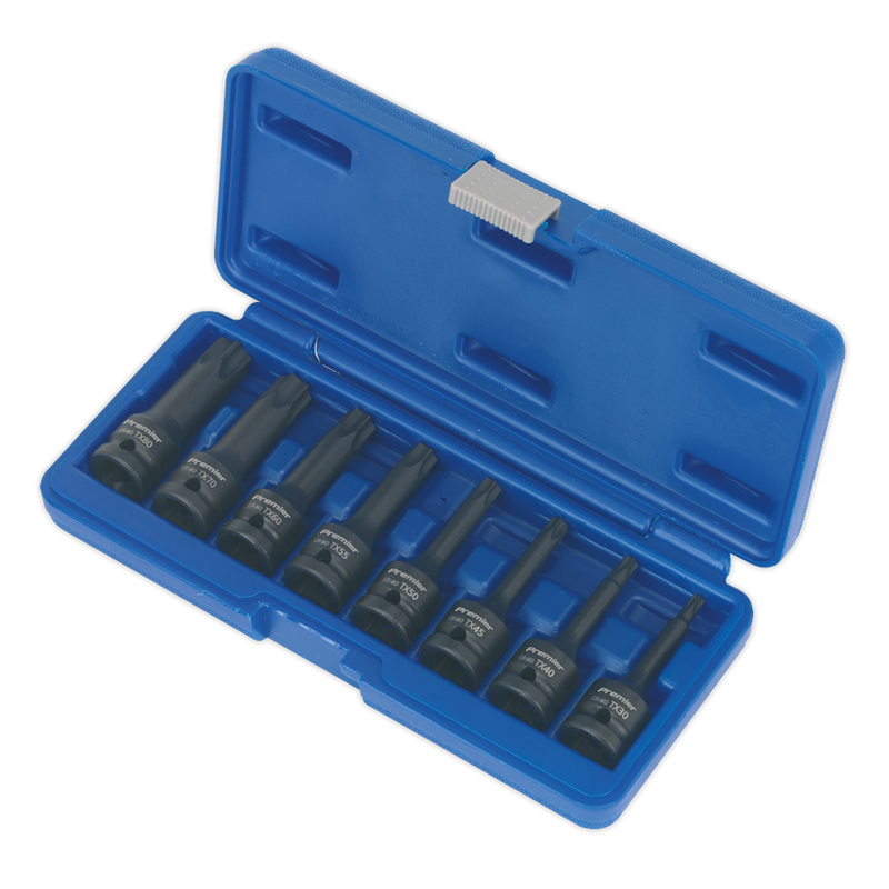 Sealey AK5602 8pc 1/2"Sq Drive TRX-Star* Impact Socket Bit Set