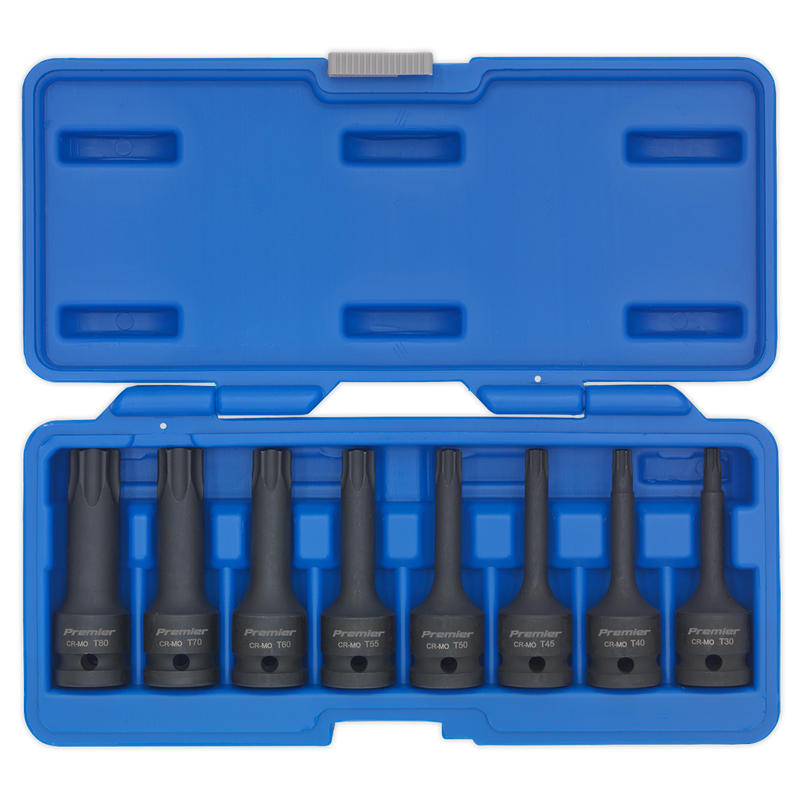 Sealey AK5602 8pc 1/2"Sq Drive TRX-Star* Impact Socket Bit Set