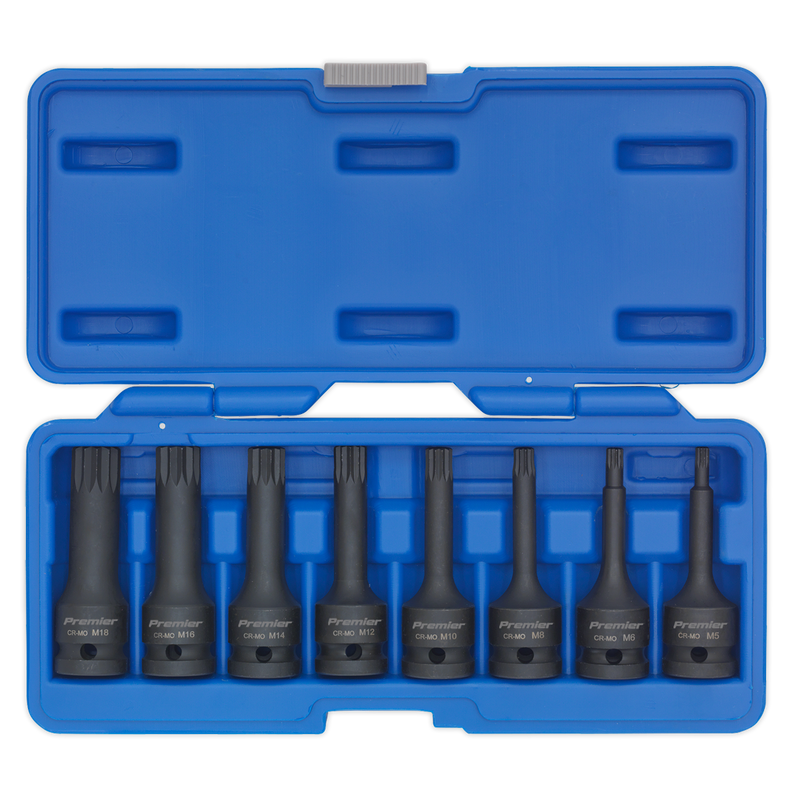 Sealey AK5604 8pc 1/2"Sq Drive Impact Spline Socket Bit Set