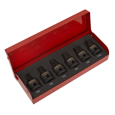 Sealey AK5607 6pc 1/2"Sq Drive Low Profile Impact TRX-Star* Socket Bit Set
