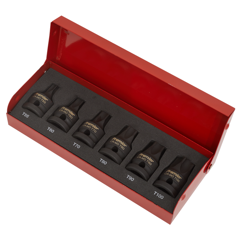 Sealey AK5607 6pc 1/2"Sq Drive Low Profile Impact TRX-Star* Socket Bit Set