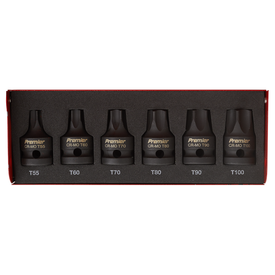Sealey AK5607 6pc 1/2"Sq Drive Low Profile Impact TRX-Star* Socket Bit Set