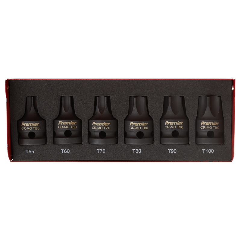 Sealey AK5607 6pc 1/2"Sq Drive Low Profile Impact TRX-Star* Socket Bit Set