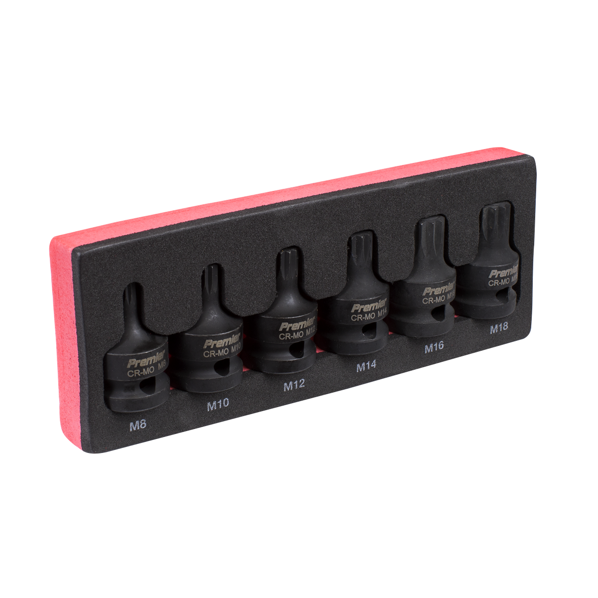 Sealey AK5608 6pc 1/2"Sq Drive Impact Spline Socket Bit Set