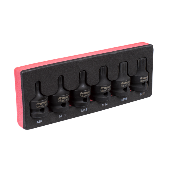 Sealey AK5608 6pc 1/2"Sq Drive Impact Spline Socket Bit Set