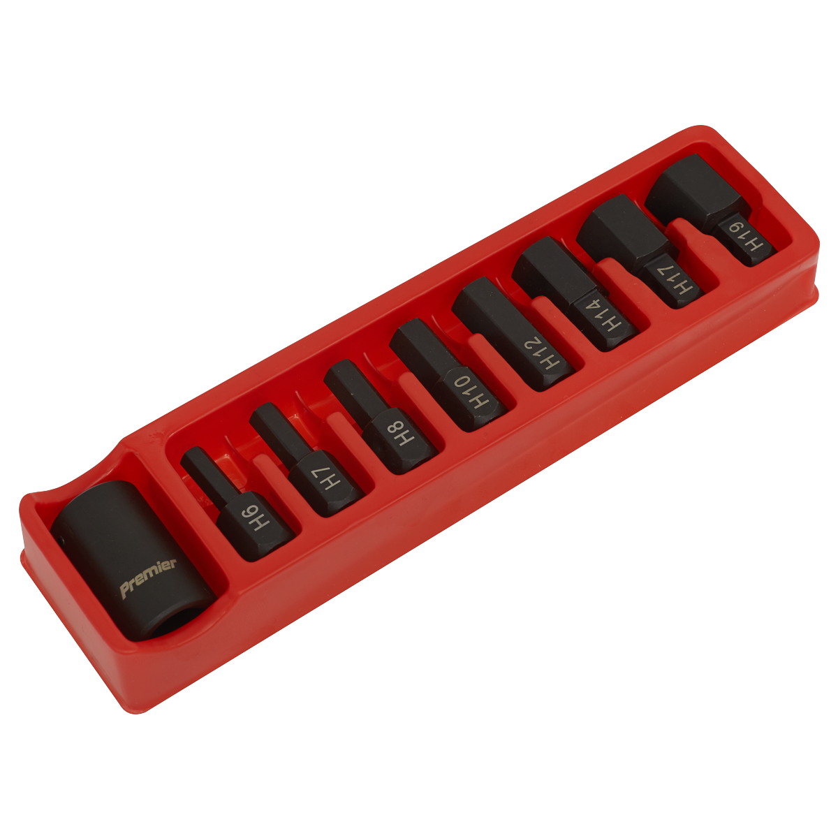 Sealey AK5609 9pc 1/2"Sq Drive Impact Hex Bit & Holder Set